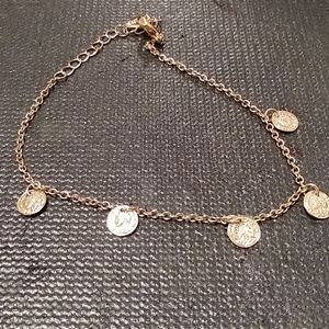 Gold chain with pendant charms anklet